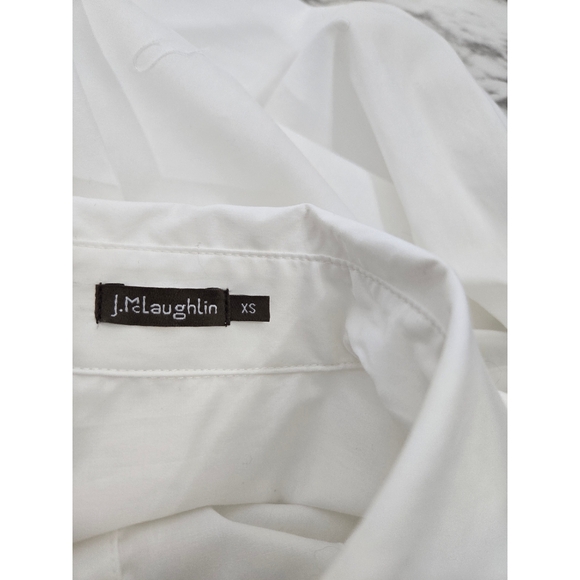 J. McLaughlin White Boyfriend Button Down Top - Picture 7 of 8